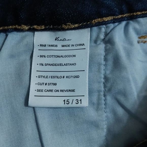 Wide leg jeans Kancan sz 31 style KC7126D dark wash with whiskering high rise - Picture 13 of 15